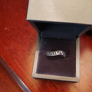 Stirling silver Greek key ring